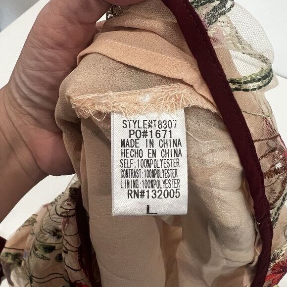 Entro Women’s Always In Bloom Floral Embroidered Top Sz S Fairy Cottagecore - Picture 6 of 9